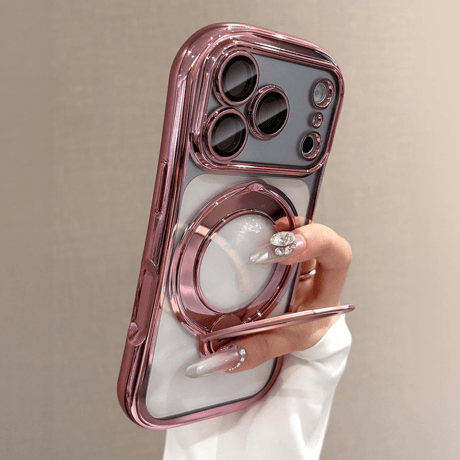 くびれデザイン iPhone18Proケース MagSafe対応リングスタンド iPhone17ProMax/16ケース メタリック カメラ保護 耐衝撃 [M6742]