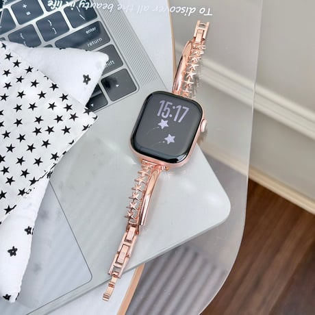 メタル星 AppleWatchバンド シック AppleWatchベルト Series 11/10/9/8 SE3/2  Ultra3/2/1 高級感高品質 上品[M6581]
