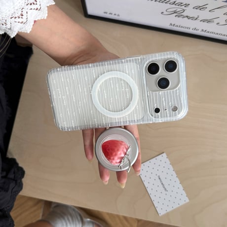 ストベーリーグリップ iPhone17pro/17ケース MagSafe対応 iPhone16/15promaxケース かわいい 多機能便利[M6558]