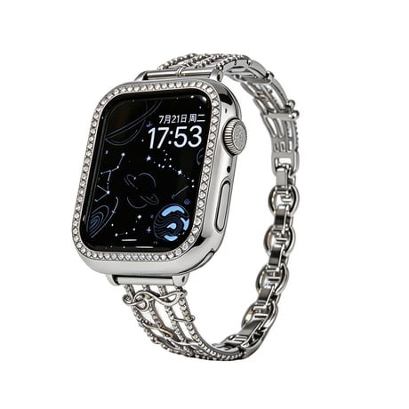 メタリック音符 AppleWatchバンド 上品 おしゃれ AppleWatchベルト Series 11/10/9/8 SE3/2  Ultra3/2/1 高級感高品質[M6638]