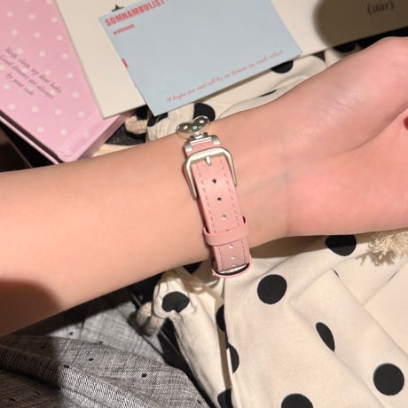 レザーとメタル AppleWatchバンド 水玉模様ハート アップルウォッチバンド Series11/10/9 8 7 6 5 4  3 2 SE3 SE2 Ultra3 かわいい[M6548]