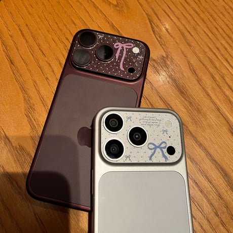 iPhone18Pro 18ProMax カメラ保護フィルム 2枚セットiPhone17ProMax iPhone17Pro キラキラ リボン モンスター ソフト 可愛い 使いやすい[M6732]