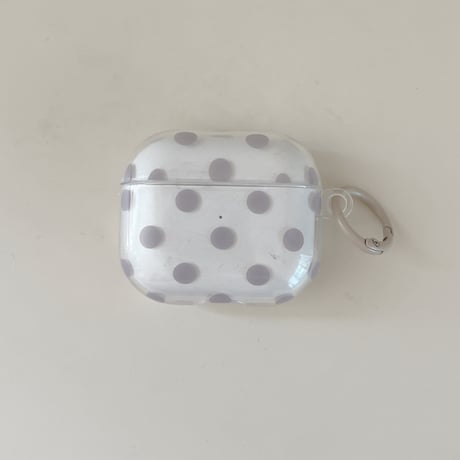 クリアドット柄 Airpods Pro3ケース シンプル風 Airpods4/3カバー pro2/pro1 大人可愛い カラビナ付き[M6735]