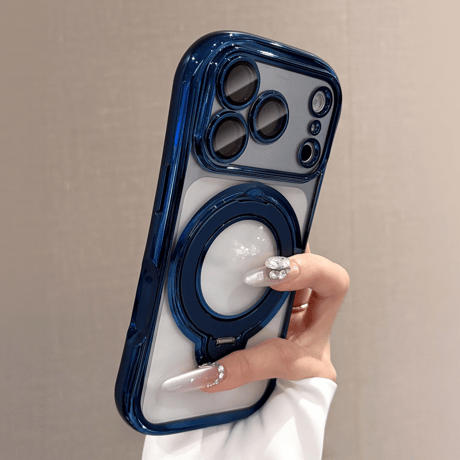 くびれデザイン iPhone18Proケース MagSafe対応リングスタンド iPhone17ProMax/16ケース メタリック カメラ保護 耐衝撃 [M6742]