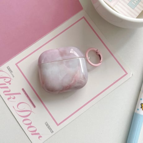 Airpods 5 淡色系大理石柄 Airpods Pro3ケース 光沢感 Airpods4カバー pro2ケース 可愛い リング付 おしゃれさんにおすすめ[M6306]