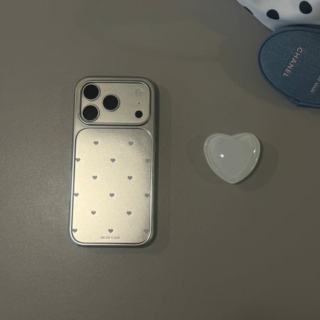 ハート柄 メッキ iPhone17pro/17ケース ハートグリップ iPhone16/15promaxケース かわいい 多機能便利[M6659]