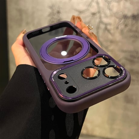 iPhone18Pro/18ProMaxケース プレミアム 360°回転式マグネットスタンド iPhone17/17Pro/17Promaxカバー 耐衝撃多機能[M6704]