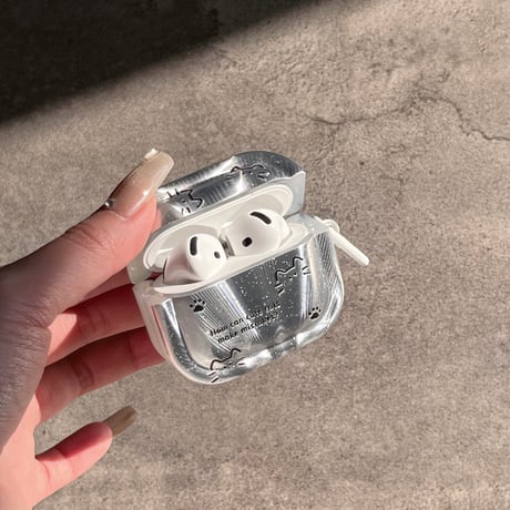 Airpods 5ケース オーロラ 猫柄 Airpodspro3/2/カバー 大人可愛い Airpods4/3  カラビナ付き かわいい[M6844]