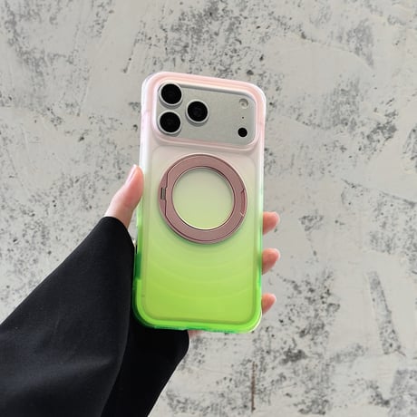 真空エアバッグ構造耐衝撃 iPhone18ProMax/18Proケース 360°回転スタンド MagSafe対応 iPhone17ProMax 16Proグラデーション 指紋防止[M6729]