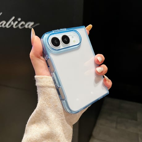 iPhone Duoケース 黄ばみにくい 高透明 カラーフレーム クリアケース 薄型軽量 着脱簡単[M6831]