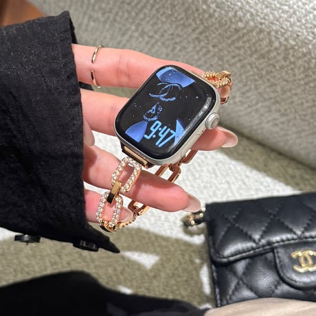 上品ダイヤとメタル AppleWatchバンド 美しい AppleWatchベルト Series 11/10/9/8 SE3/2  Ultra3/2/1  高級感たっぷり[M6556]