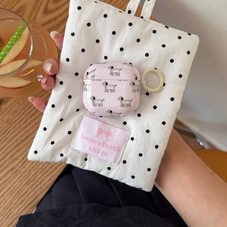 犬ちゃん Airpods Pro3ケース ピンク Airpods4/3カバー pro2/pro1 リング/キーホルダー キュート[M6701]