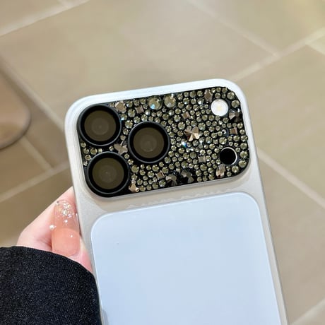 キラキラビジュー カメラレンズカバー iPhone18Pro/18ProMax カメラ保護カバー iPhone17ProMax/17Pro 金属製 ラインストーン 耐衝撃 [M6879]