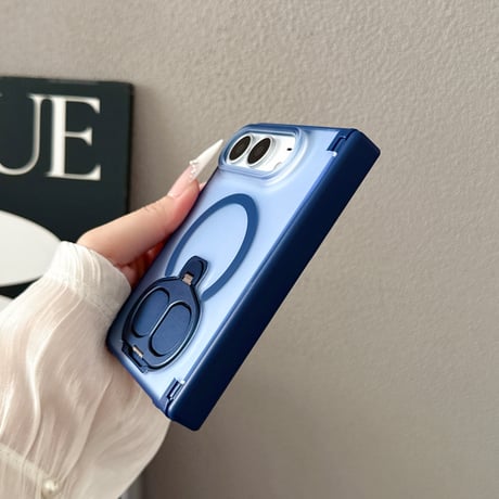iPhone DuoケースMagsafe対応 米軍MIL規格 耐衝撃 ヒンジ保護 薄型 軽量 縦横スタンド カッコイイ 多機能[M6760]