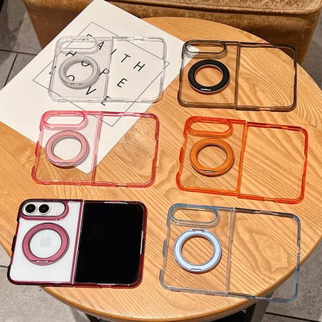 iPhone Duoケース MagSafe対応リングスタンド 高透明 クリアケース おしゃれ カラー 多機能 [M6759]