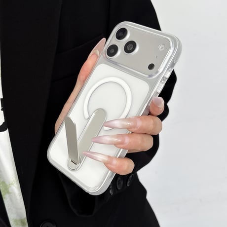 便利スタンド付 iPhone17Pro/16ProMaxケース MagSafe対応 iPhone15Pro/14ケース 耐衝撃加工 黄ばまない [M6585]