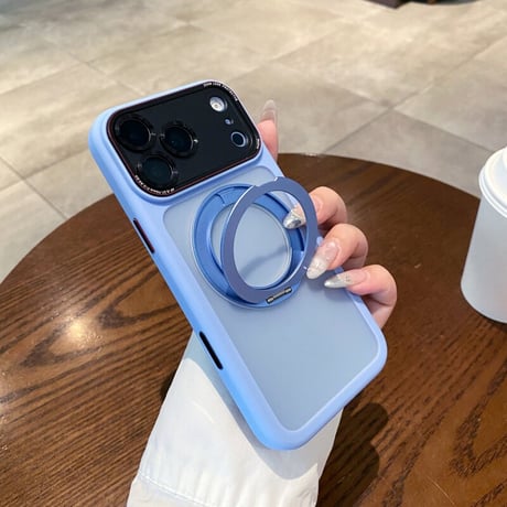 iPhone18ProMax/18Proケース 360°回転スタンド 指紋防止 iPhone17ProMax マグセーフ対応 AIボタン・耐衝撃・カメラ保護[M6708]