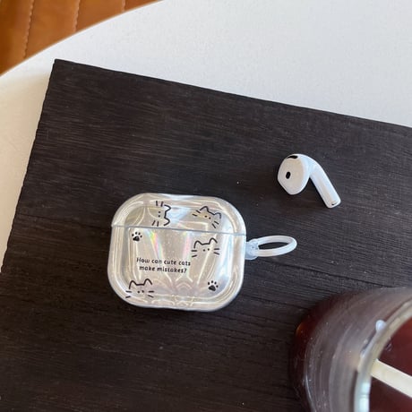 Airpods 5ケース オーロラ 猫柄 Airpodspro3/2/カバー 大人可愛い Airpods4/3  カラビナ付き かわいい[M6844]