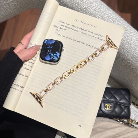 上品ダイヤとメタル AppleWatchバンド 美しい AppleWatchベルト Series 11/10/9/8 SE3/2  Ultra3/2/1  高級感たっぷり[M6556]
