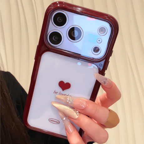 ハート柄 iPhone18Pro/18ProMaxケース 高透明感 カメラカバー iPhone17/16ProMaxカバー 大人かわいい クリア[M6840]