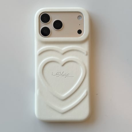 立体ハート柄 iPhone18Pro/18ProMaxケース レザー調 iPhone17/16proケース 落ち着いたカラー 大人可愛い[M6772]