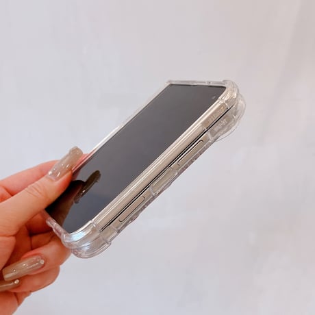 iPhone Duoケース ハートミラー＆煌めきビジュー  輝くキラキラ 奢華 映えアイテム おしゃれ [M6872]