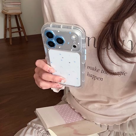 花カメラプロテクター iPhone18Pro/18ProMax 透明感 キラキララメ iPhone17/16/15Proカバー スター柄 可愛い [M6895]