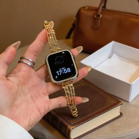 メタリック音符 AppleWatchバンド 上品 おしゃれ AppleWatchベルト Series 11/10/9/8 SE3/2  Ultra3/2/1 高級感高品質[M6638]
