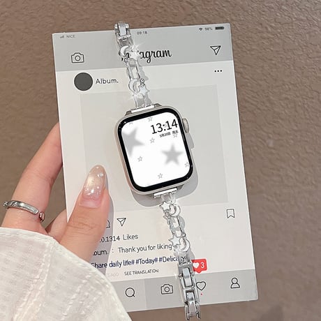 星と月 AppleWatchバンド 高級感たっぷり AppleWatchベルト Series 11/10/9/8 SE3/2  Ultra3/2/1 高品質 頑丈 人気品[M6649]
