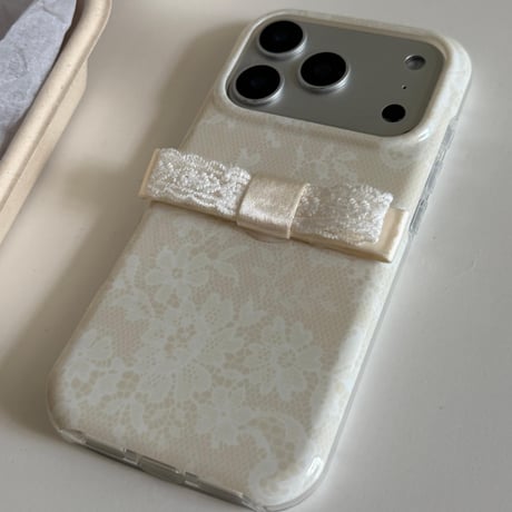 レースリボン iPhone17Pro/17ケース 甘め iPhone16Pro/15ProMaxケース おしゃれ かわいい[M6653]