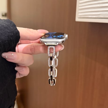 上品ダイヤとメタル AppleWatchバンド 美しい AppleWatchベルト Series 11/10/9/8 SE3/2  Ultra3/2/1  高級感たっぷり[M6556]