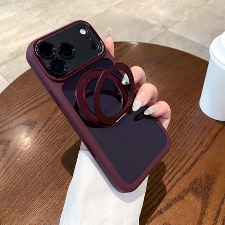 iPhone18Pro/18ProMaxケース プレミアム 360°回転式マグネットスタンド iPhone17/17Pro/17Promaxカバー 耐衝撃多機能[M6704]