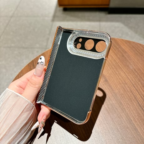 iPhone Duoケース MagSafe対応リングスタンド キラキラ グリッター 画面保護フィルム付 ダイヤカメラカバー ヒンジ保護 [M6860]