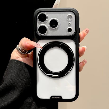 iPhone18Pro/18ProMaxケース  滑り止め加工 カメラコントロール保護カバー付 MagSafeリングスタンド 耐衝撃 [M6750]