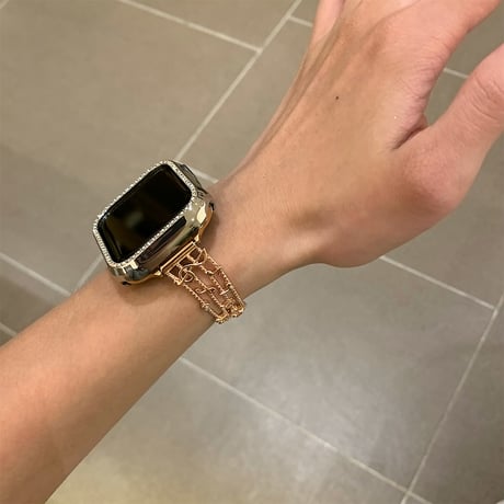 メタリック音符 AppleWatchバンド 上品 おしゃれ AppleWatchベルト Series 11/10/9/8 SE3/2  Ultra3/2/1 高級感高品質[M6638]