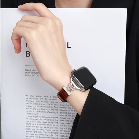 リボンとレザー  AppleWatchバンド 高級感高品質 AppleWatchベルト Series 11/10/9/8 SE3/2  Ultra3/2/1 エレガント [M6694]