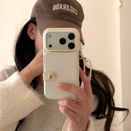 カード収納付き 2WAYショルダー iPhone18Pro/17ケース レザー製 iPhone16Pro/15proケース 便利グッズ 耐衝撃[M6727]