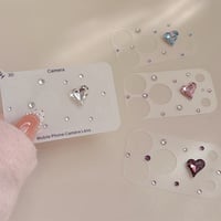 ハート型ダイヤ iPhone18Pro/18ProMax カメラ保護カバー 小粒のストーン iPhone17ProMax iPhone17Pro キラキラ 人気品[M6893]