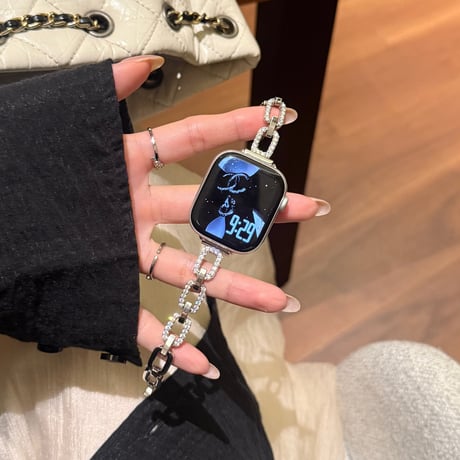 上品ダイヤとメタル AppleWatchバンド 美しい AppleWatchベルト Series 11/10/9/8 SE3/2  Ultra3/2/1  高級感たっぷり[M6556]
