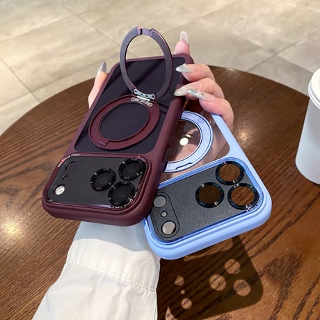 iPhone18Pro/18ProMaxケース プレミアム 360°回転式マグネットスタンド iPhone17/17Pro/17Promaxカバー 耐衝撃多機能[M6704]