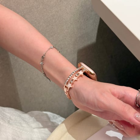 ダイヤと星  AppleWatchバンド おしゃれ 上品 AppleWatchベルト Series 11/10/9/8 SE3/2  Ultra3/2/1 トレンド感[M6677]