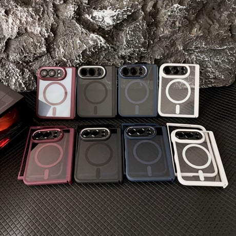 iPhone Duo フルカバーケース 4点セット Magsafe対応 米軍MIL規格 耐衝撃 ヒンジ保護 強化ガラスフィルム付き 高品質[M6761]