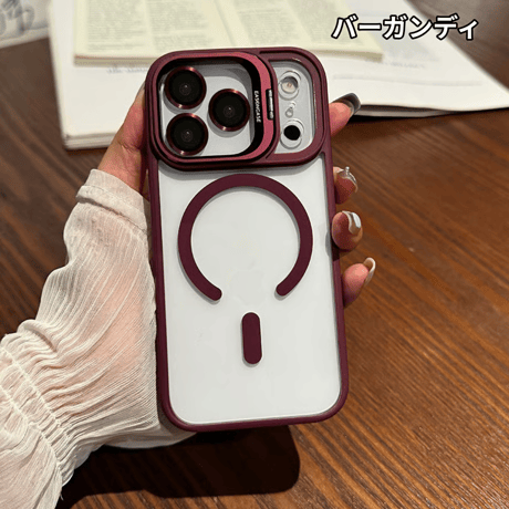 カメラスタンド付 iPhone18ProMax/18proケース レンズフィルムプレゼント iPhone17Pro/16ケース MagSafe対応 高級感たっぷり [M5710]