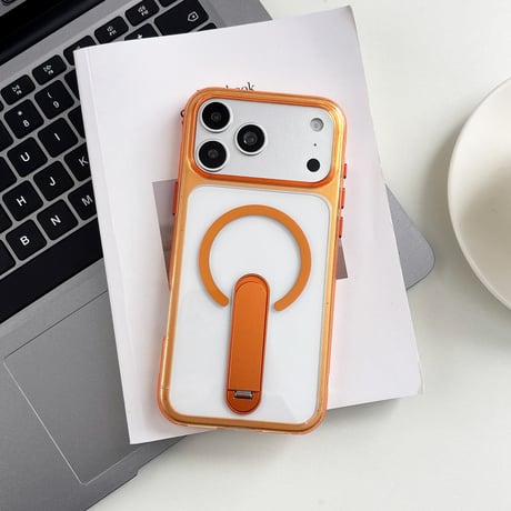 便利スタンド付 iPhone17Pro/16ProMaxケース MagSafe対応 iPhone15Pro/14ケース 耐衝撃加工 黄ばまない [M6585]