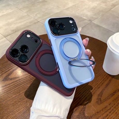 iPhone18ProMax/18Proケース 360°回転スタンド 指紋防止 iPhone17ProMax マグセーフ対応 AIボタン・耐衝撃・カメラ保護[M6708]