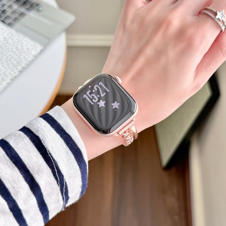 メタル星 AppleWatchバンド シック AppleWatchベルト Series 11/10/9/8 SE3/2  Ultra3/2/1 高級感高品質 上品[M6581]