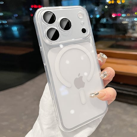 MagSafe対応 iPhone18ProMax/18proケース クリア 高透明度 レンズフイルム付シンプル 高品質 ハードケース[M3481]