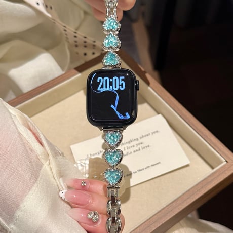 ジュエリーハート AppleWatchバンド 甘め AppleWatchベルト Series 11/10/9/8 SE3/2  Ultra3/2/1 高級感   エレガント[M6636]