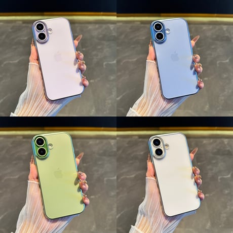 ラベンダー/ミストブルー/セージ iPhone17ケース マット仕上げ 極薄 軽量 メタリック すりガラス調 耐衝撃 [M6730]