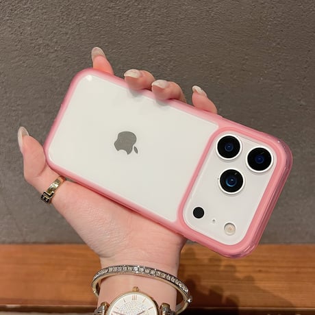 iPhone18Pro/18ProMaxケース 軽量薄型 iPhone17/ iPhone16Pro/15ProMax/14カバー  シンプル風 カラーフレーム [M6641]